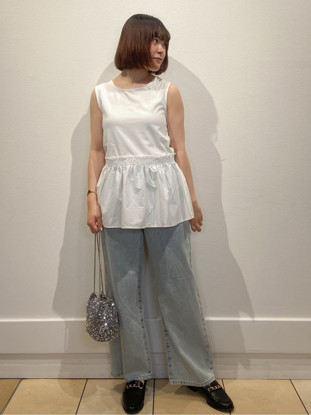 kimiさんの「index｜ノースリペプラムドッキングトップス【洗濯機洗い可／接触冷感】」を使ったコーディネート