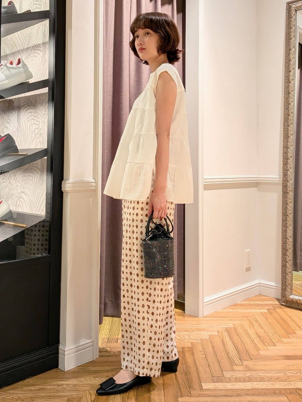 saoriさんの「DRESSTERIOR｜◆【接触冷感/イージーケア】ティアードコンビカットソー」を使ったコーディネート