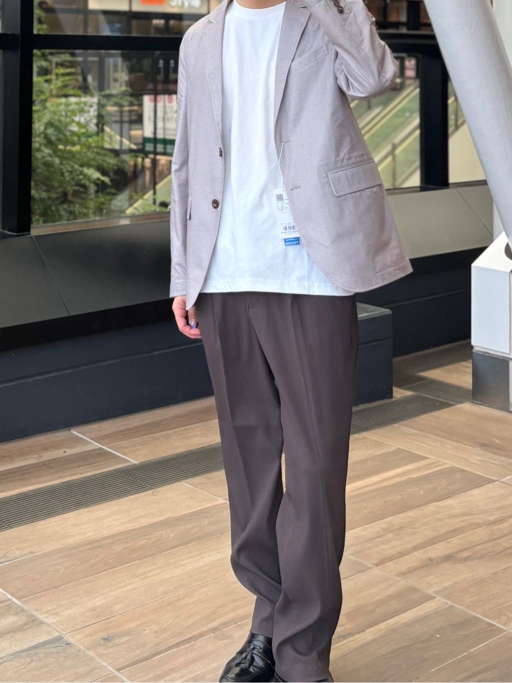 うらしーさんの「THE SHOP TK｜パーフェクテックリンクス半袖Tシャツ 【接触冷感／吸水速乾／UVカット／洗濯機OK】」を使ったコーディネート