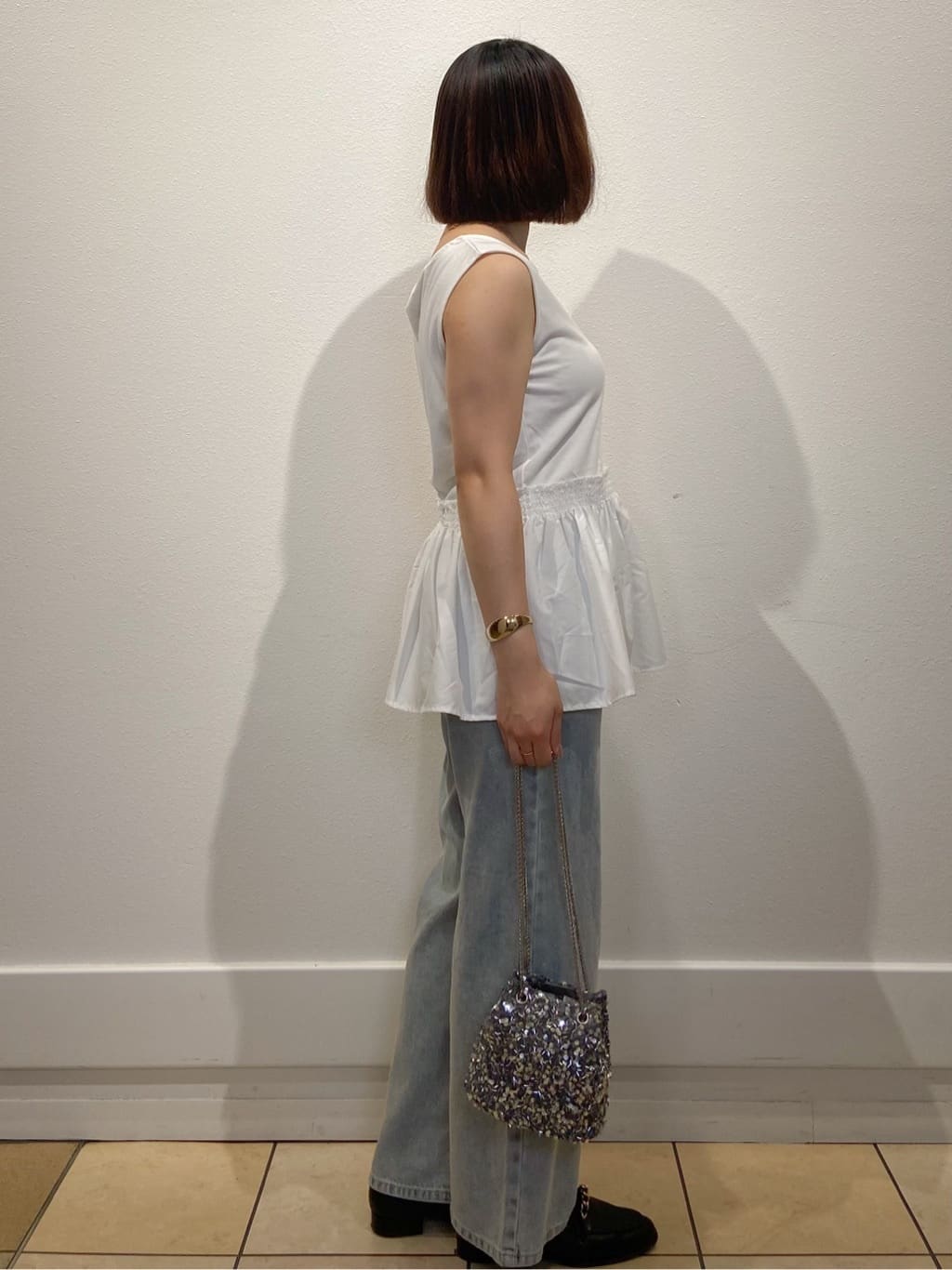 kimiさんの「index｜ノースリペプラムドッキングトップス【洗濯機洗い可／接触冷感】」を使ったコーディネート