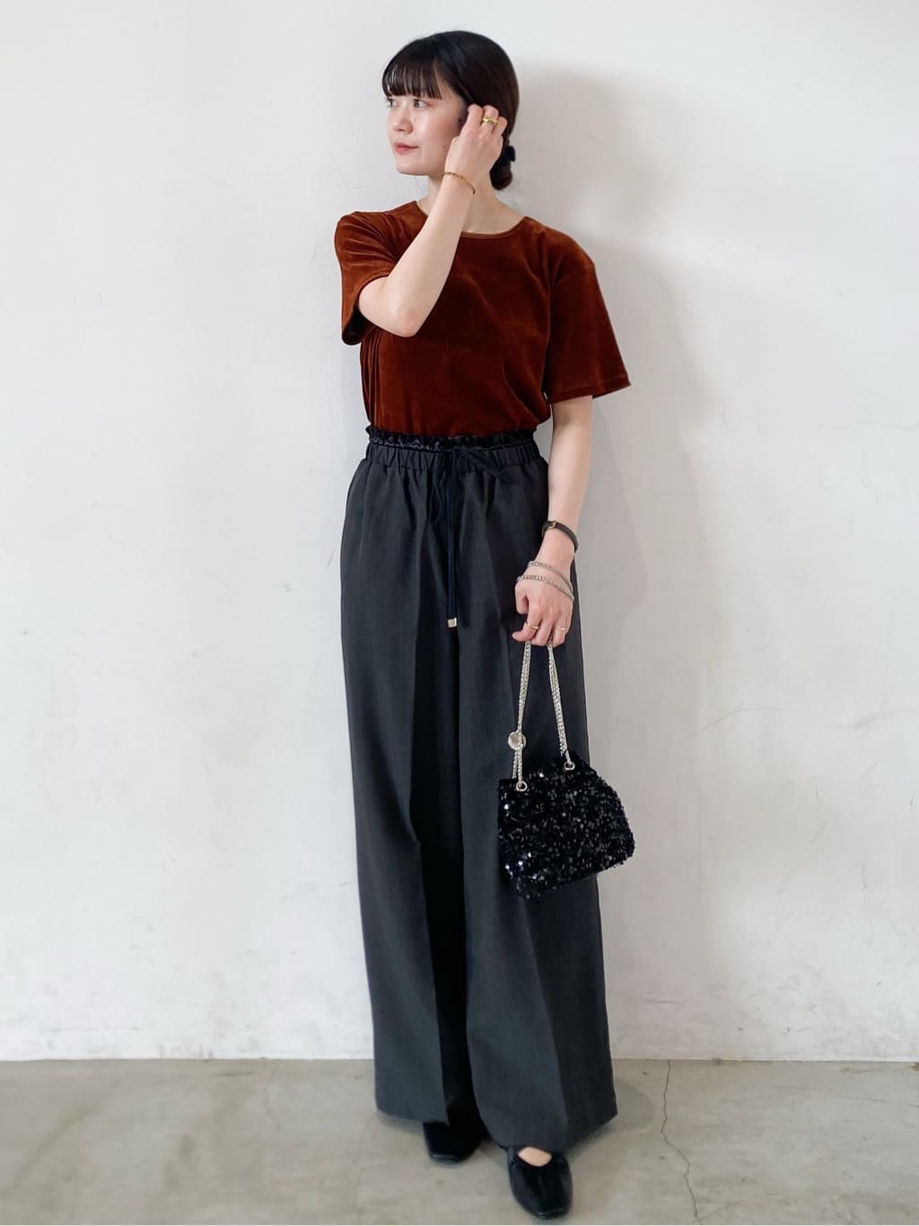 haruさんの「OPAQUE.CLIP｜フロッキーチュールTシャツ【洗濯機洗い可】」を使ったコーディネート