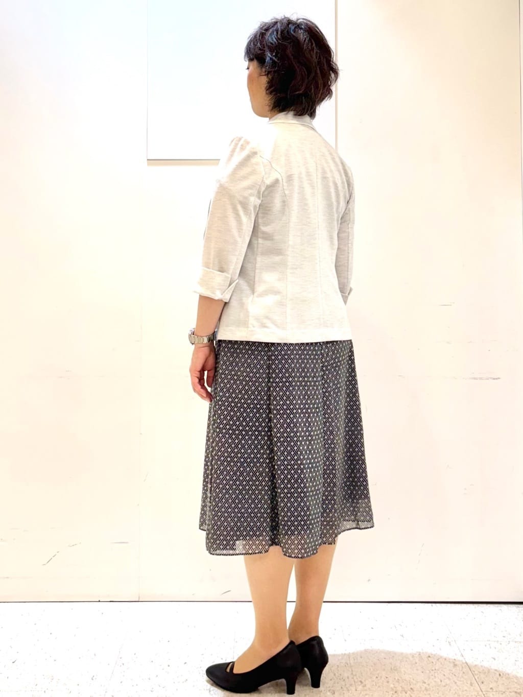 ヤスコさんの「Reflect｜【マシンウォッシュ可／セットアップ可】コツキ柄プリントブラウス」を使ったコーディネート