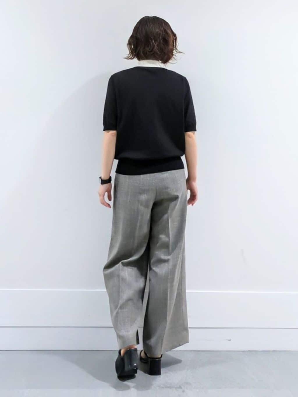 ミズタさんの「UNTITLED｜【トレンド/きれいめ】5分袖ポロニット」を使ったコーディネート