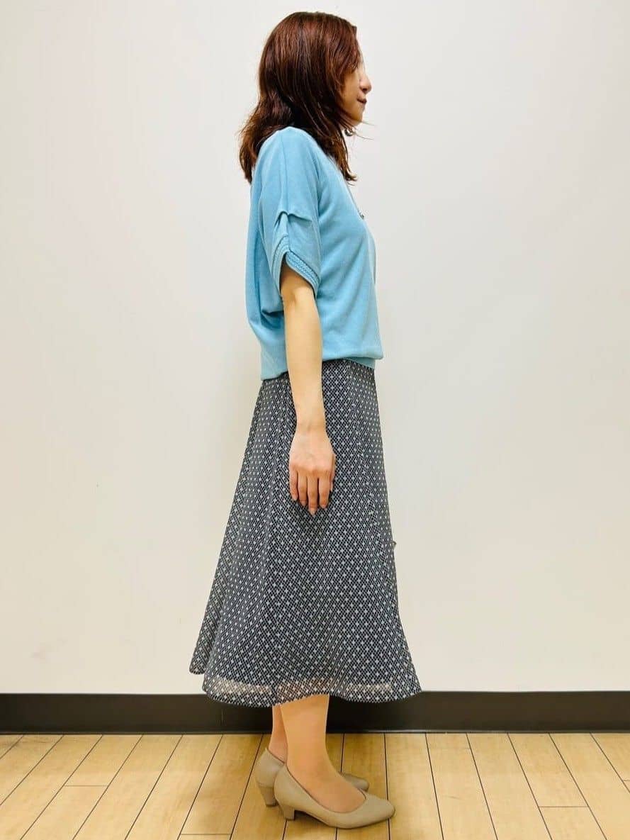miiiさんの「Reflect｜【マシンウォッシュ可／セットアップ可】コツキ柄プリントフレアスカート」を使ったコーディネート