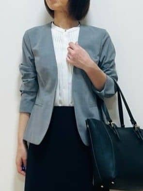 Riiさんの「Reflect｜【洗える／セットアップ可】ノーカラージャケット」を使ったコーディネート