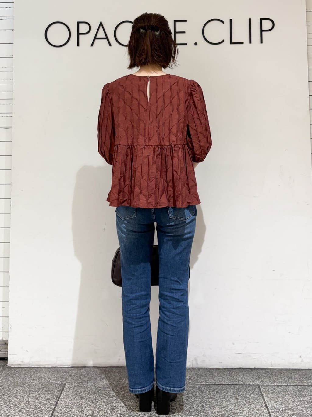 riさんの「OPAQUE.CLIP｜ふくれジャカードペプラムブラウス【洗濯機洗い可】」を使ったコーディネート