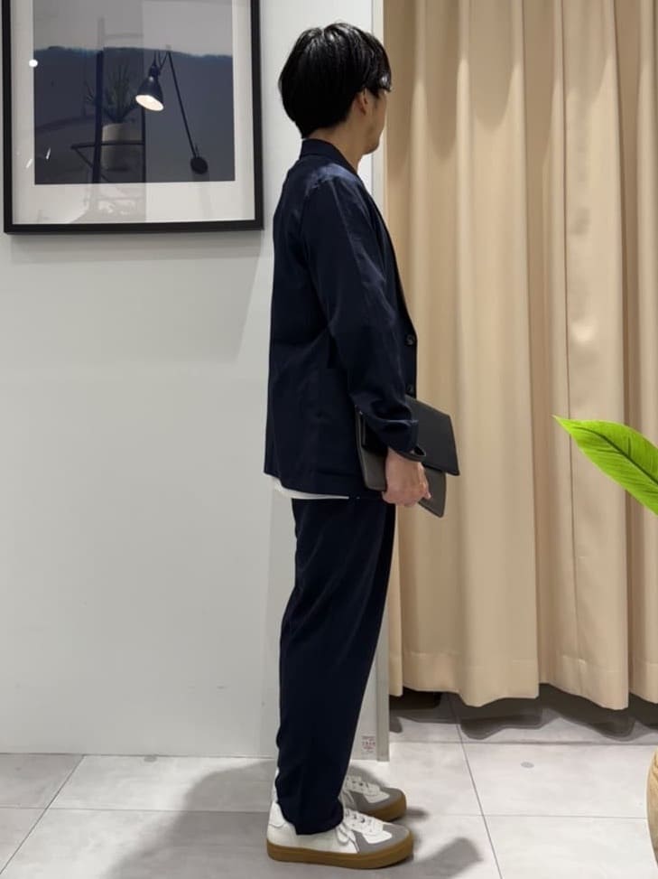 はさんの「THE SHOP TK｜スムースファイバーリラックスジャケット 【セットアップ可／UVカット／イージーケア／洗濯機OK】」を使ったコーディネート
