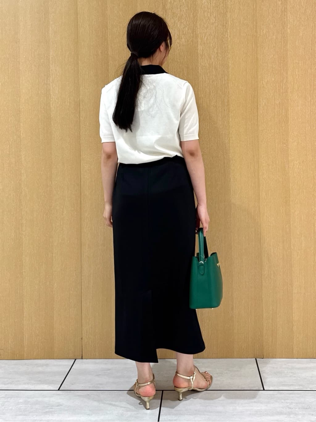 nanaさんの「UNTITLED｜【トレンド/きれいめ】5分袖ポロニット」を使ったコーディネート