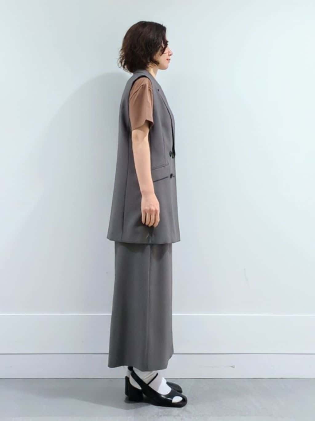 ミズタさんの「UNTITLED｜【セットアップ可/洗える】スラブテーラードカラージレ」を使ったコーディネート