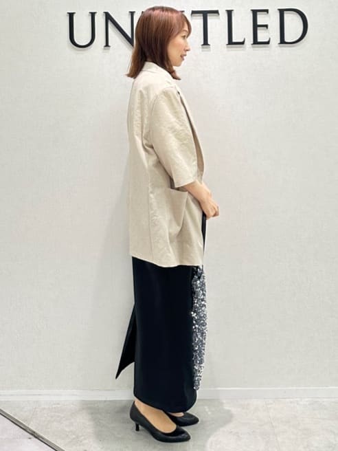 Miwaさんの「UNTITLED｜【コットン100/ゆったり/ショート丈/洗える】ベロアロゴTシャツ」を使ったコーディネート