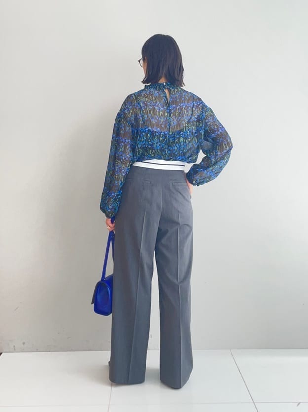 murayamaさんの「INDIVI｜【ウール調素材】ベルトデザインワイドパンツ」を使ったコーディネート