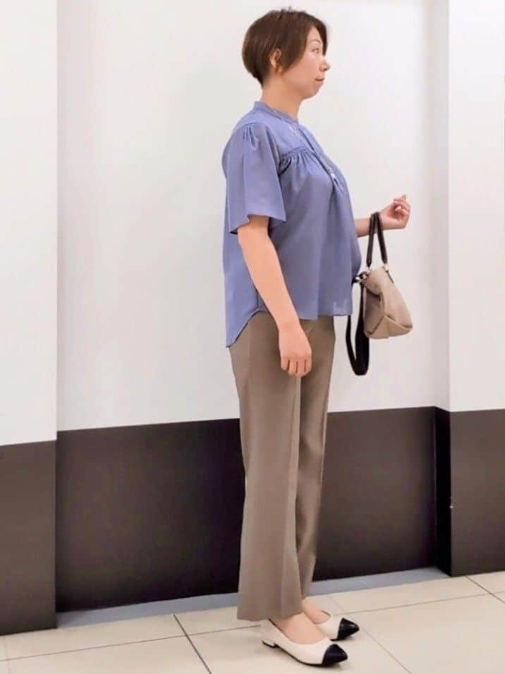 じゅりさんの「Reflect｜【マシンウォッシュ可】リネンライクフレアパンツ」を使ったコーディネート