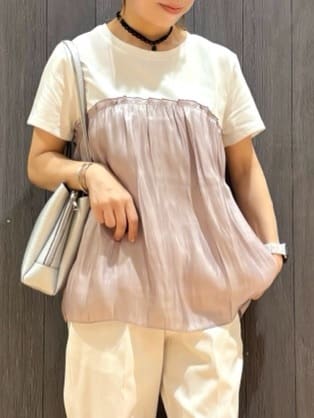 meiさんの「SHOO･LA･RUE｜【S-LL/ひんやり】きれいめにもカジュアルにも サブリナパンツ」を使ったコーディネート