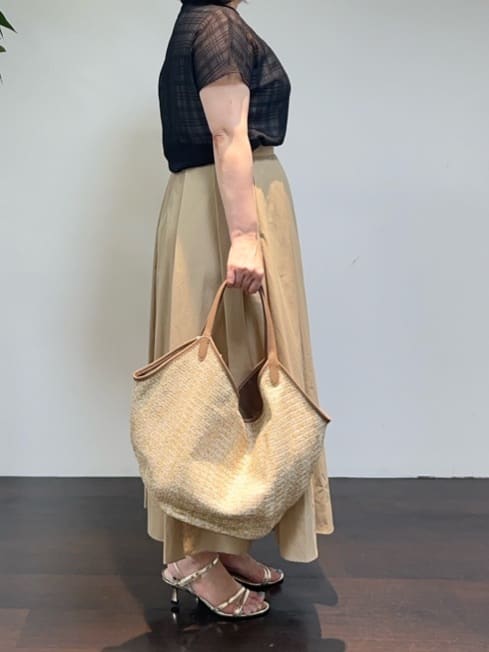 Asamiさんの「UNTITLED｜【シアー】チェックスタンドネックブラウス」を使ったコーディネート