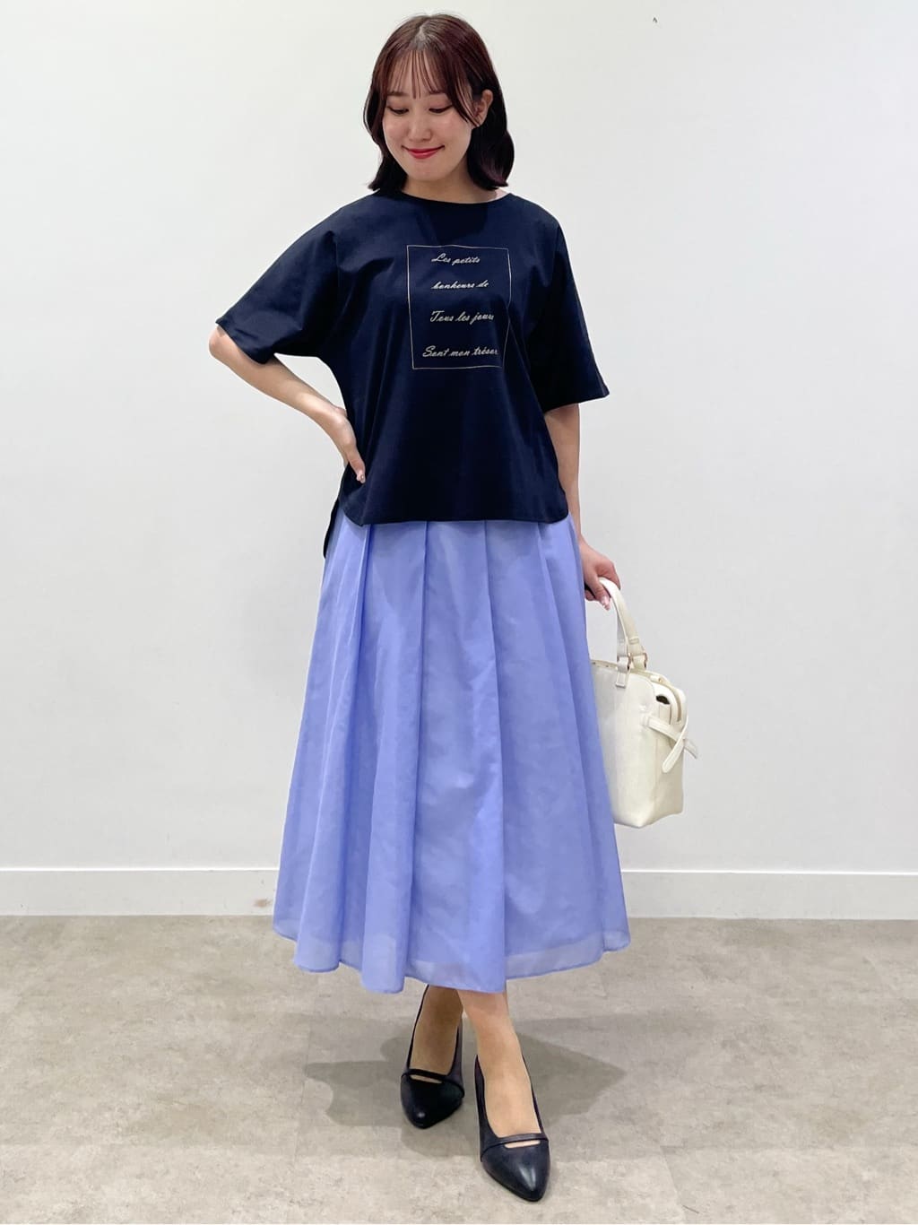 yukariさんの「Reflect｜【マシンウォッシュ可／セットアップ可】シアーボックスタックプリーツスカート」を使ったコーディネート