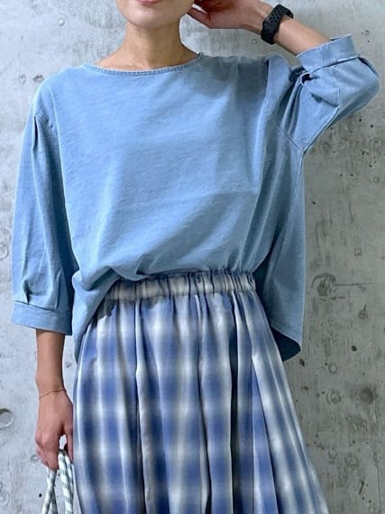 kumiさんの「Dessin｜【ウエストゴム・洗える】オンブレーチェック柄スカート」を使ったコーディネート