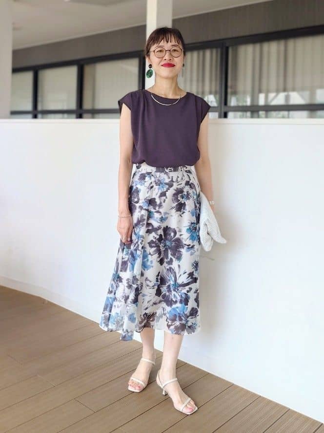 MUTSUKOさんの「UNTITLED｜【ジャージ素材】インナードッキングシアーカットソー」を使ったコーディネート