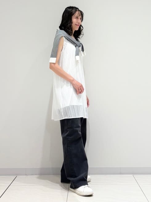 kayoさんの「INDIVI｜【洗える／セットアップ可能】ラッセルチュニック」を使ったコーディネート