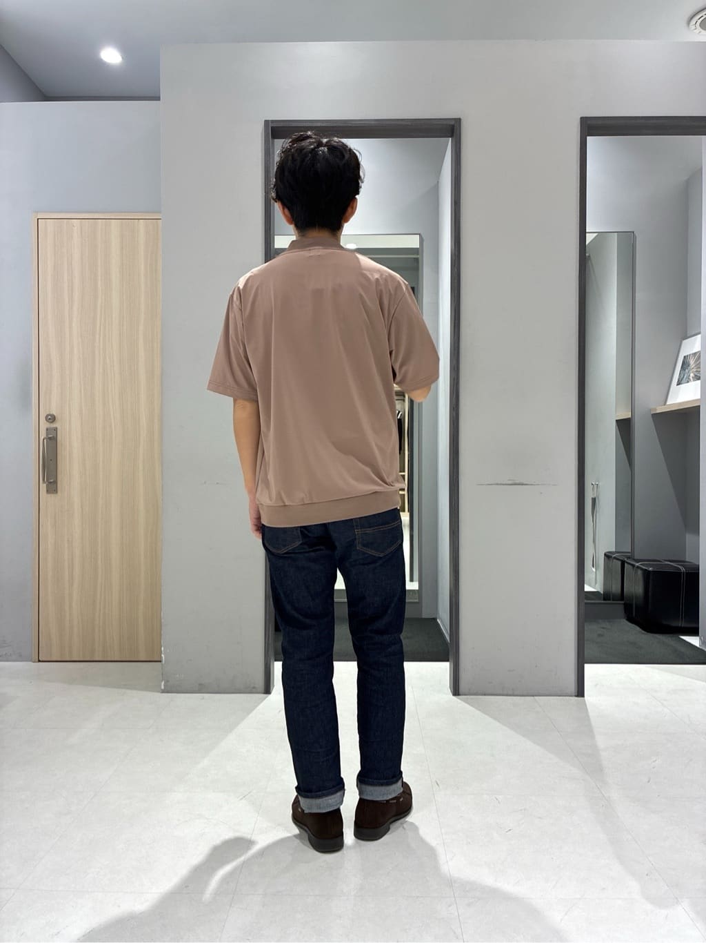 わいずみさんの「TAKEO KIKUCHI｜【COOL CITY WEAR】テーラードTシャツ /接触冷感」を使ったコーディネート