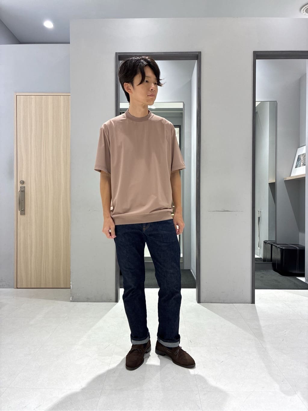 わいずみさんの「TAKEO KIKUCHI｜【COOL CITY WEAR】テーラードTシャツ /接触冷感」を使ったコーディネート