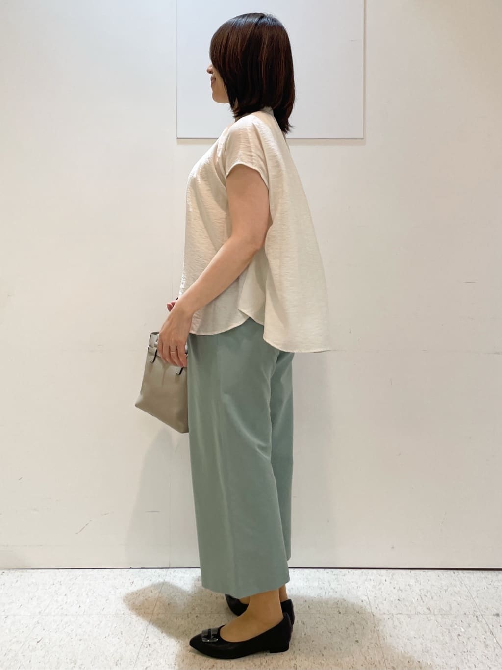 めいさんの「Reflect｜【お腹・腰周りすっきり見え◎】ストレッチワイドクロップドパンツ」を使ったコーディネート