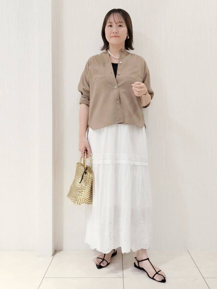naokoさんの「UNTITLED｜【ステンレス】カーヴィプレートショートネックレス」を使ったコーディネート