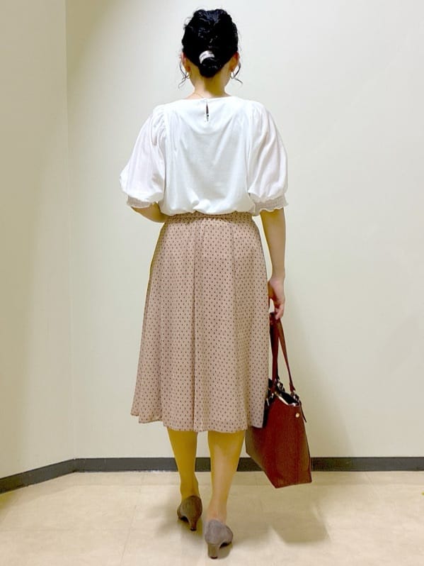  beni_gingerさんの「Reflect｜【マシンウォッシュ可／セットアップ可】コツキ柄プリントフレアスカート」を使ったコーディネート
