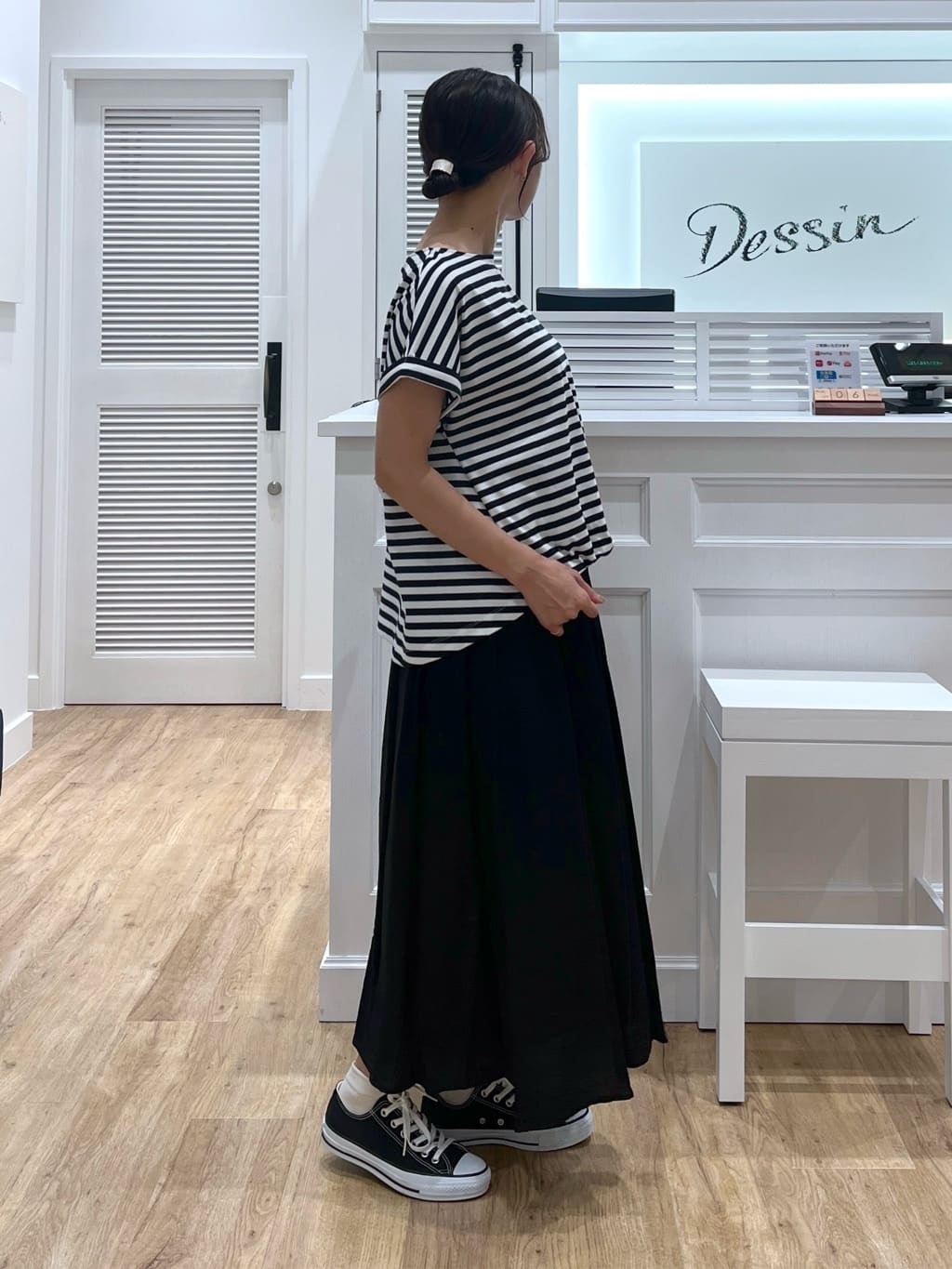 canaさんの「Dessin｜【二の腕カバー／UVカット】ロールアップスリーブ裾ギャザーカットソー」を使ったコーディネート