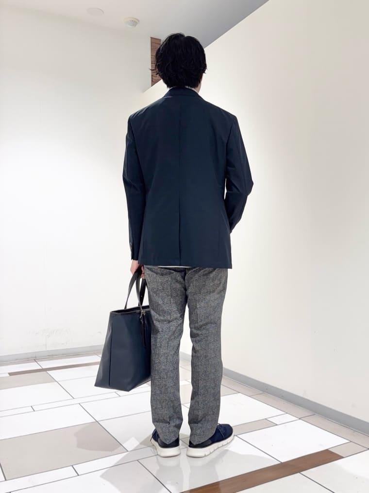 及川さんの「TAKEO KIKUCHI｜【抗菌防臭】COOL DOTS（R）ドビープリント ジャケット」を使ったコーディネート