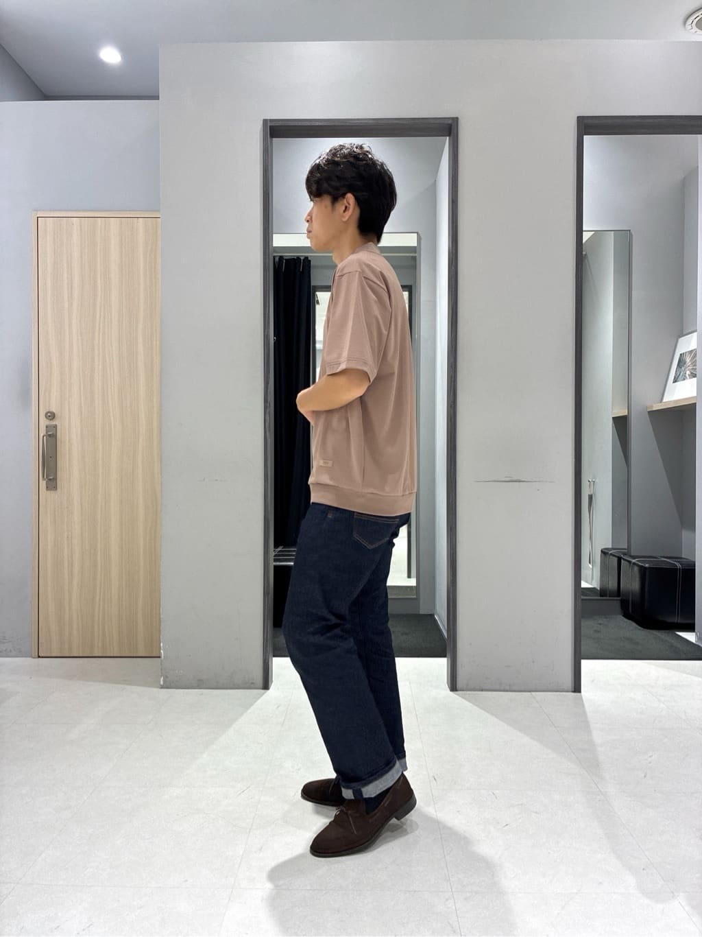 わいずみさんの「TAKEO KIKUCHI｜【COOL CITY WEAR】テーラードTシャツ /接触冷感」を使ったコーディネート