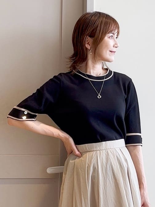 yamakoさんの「grove｜透け感がムードある 大人のタックギャザースカート」を使ったコーディネート
