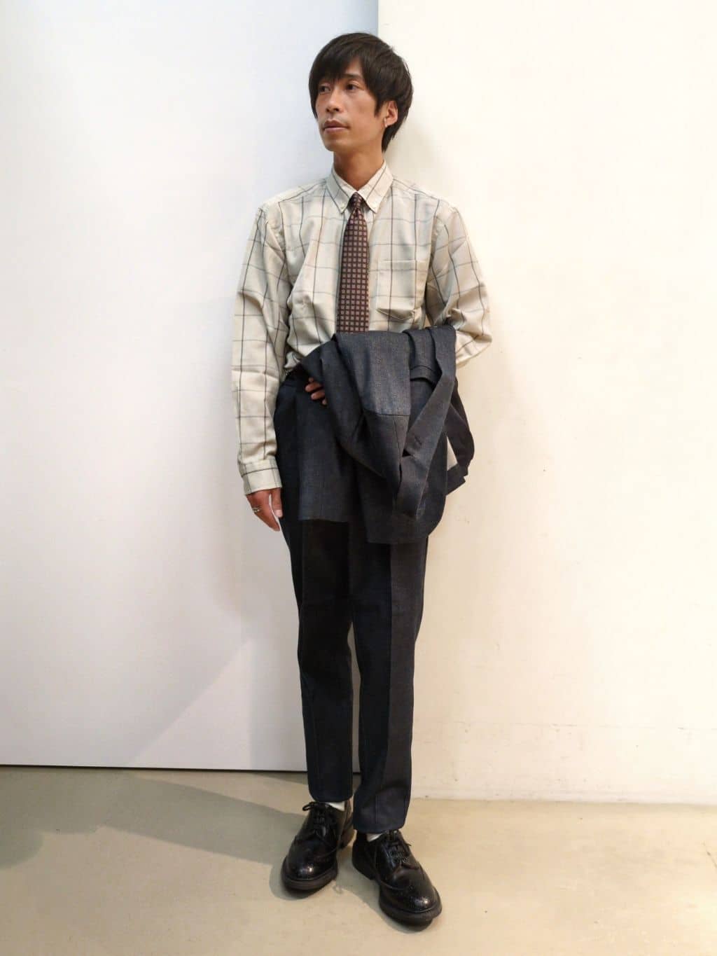 takeさんの「THE SHOP TK｜エバーデニムジャケット【色落ちしにくい/洗濯機OK/ストレッチ/セットアップ可】」を使ったコーディネート