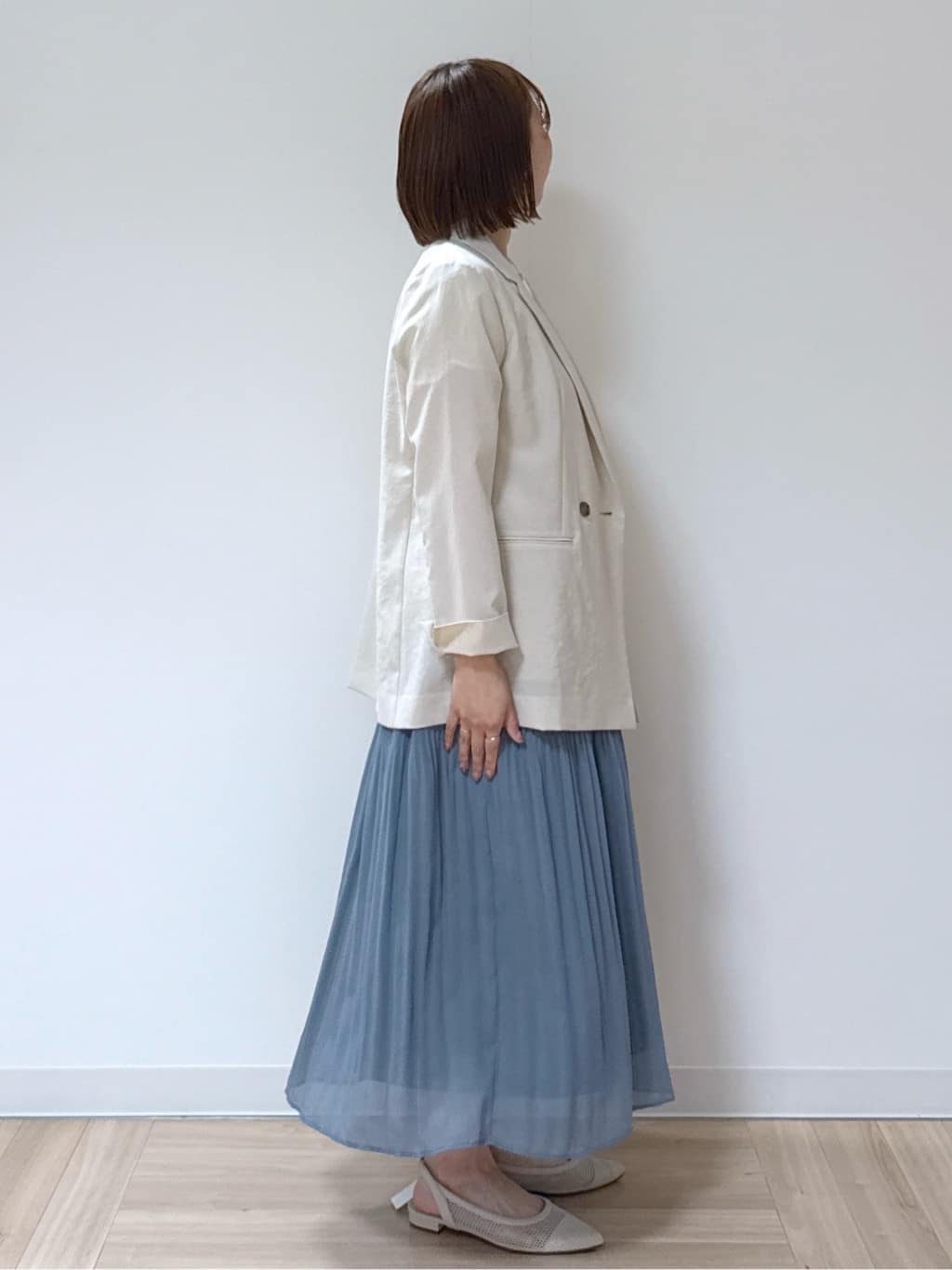 amiさんの「Reflect｜◆【マシンウォッシュ可／セットアップ可／通勤におすすめ】ドライタッチダブルジャケット」を使ったコーディネート