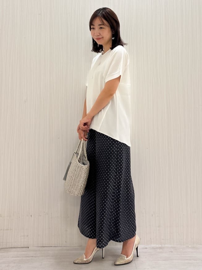 yuさんの「COUP DE CHANCE｜【手洗い可／日本製】小紋柄ワイドパンツ」を使ったコーディネート
