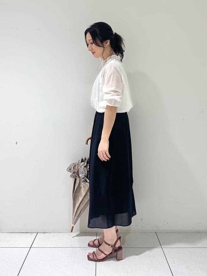 そんさんの「INDIVI｜【洗える/コットン】ピンタックシアーブラウス」を使ったコーディネート