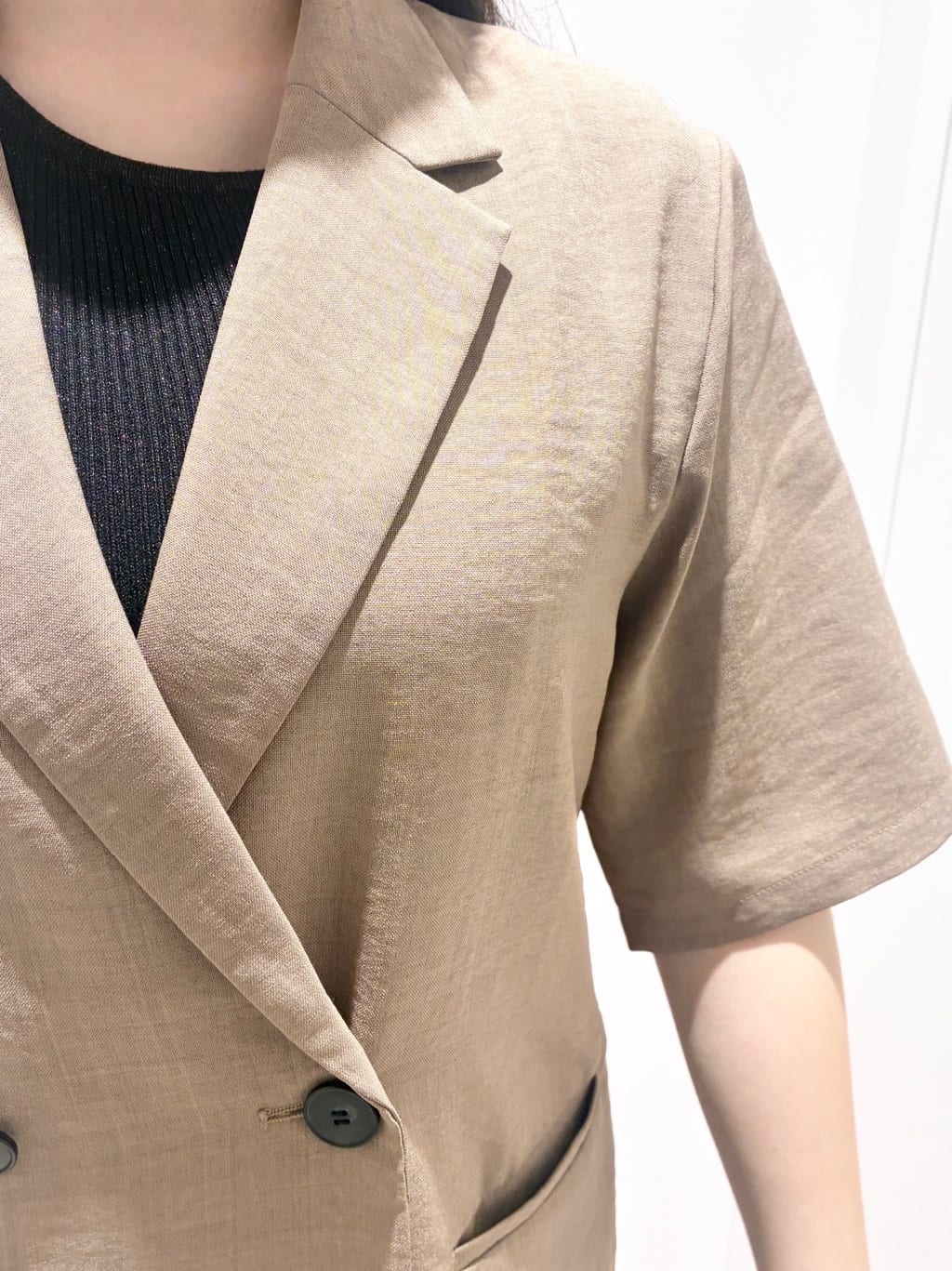 ゆゆさんの「grove｜軽やかに羽織れて、きちんと見え ハーフスリーブテーラードジャケット」を使ったコーディネート