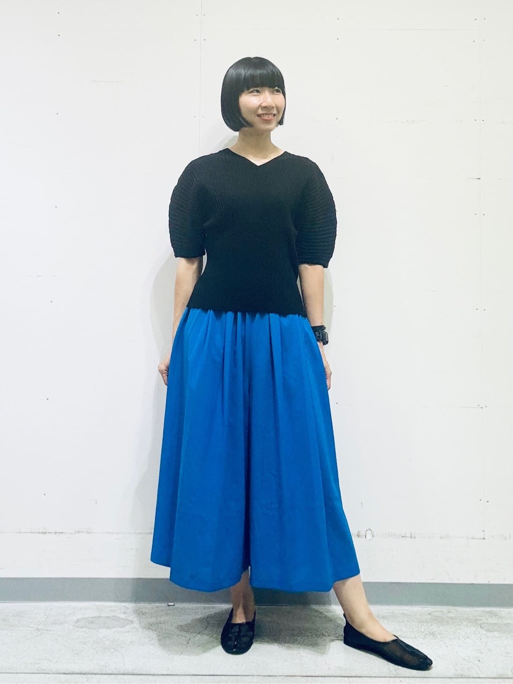 naoさんの「INDIVI｜【二の腕カバー／スタイルアップ】ドライタッチストレッチニット」を使ったコーディネート
