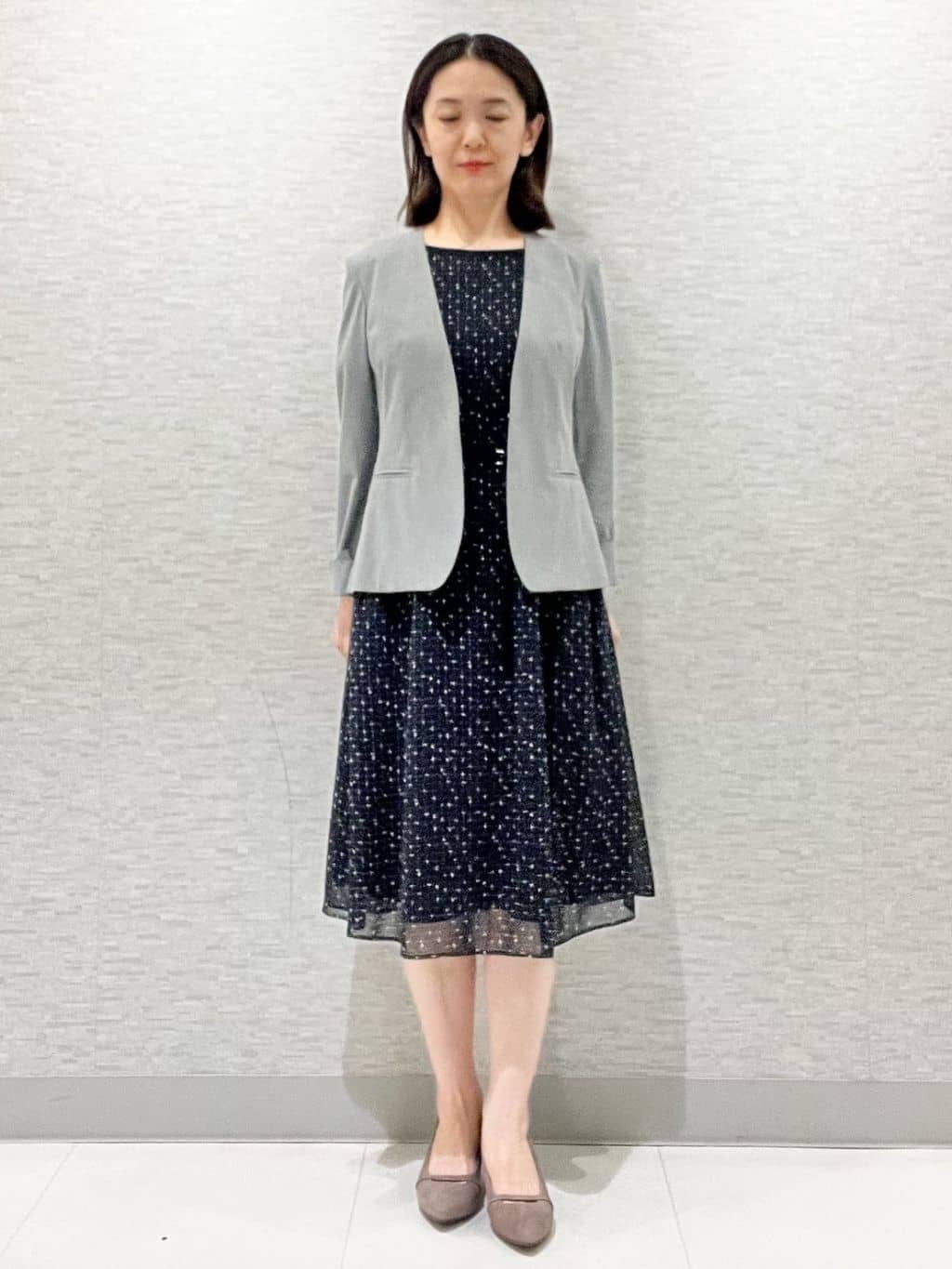 marikoさんの「Reflect｜【洗える／セットアップ可】ノーカラージャケット」を使ったコーディネート