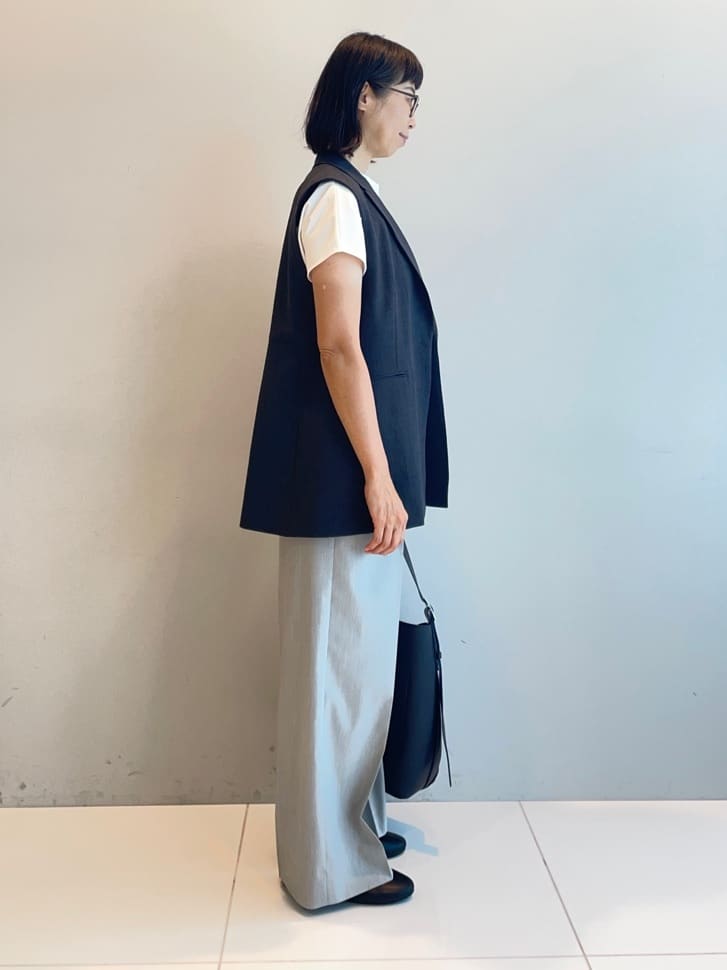 murayamaさんの「INDIVI｜【ウール調素材】ベルトデザインワイドパンツ」を使ったコーディネート