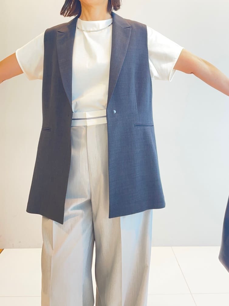 murayamaさんの「INDIVI｜【ウール調素材】ベルトデザインワイドパンツ」を使ったコーディネート
