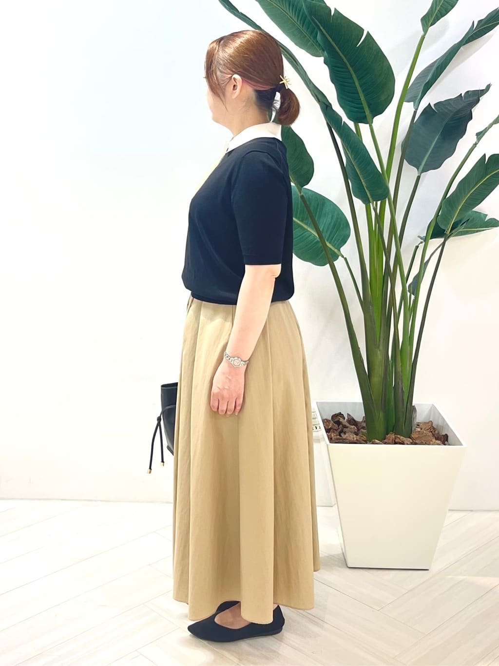 Tomoさんの「UNTITLED｜【トレンド/きれいめ】5分袖ポロニット」を使ったコーディネート
