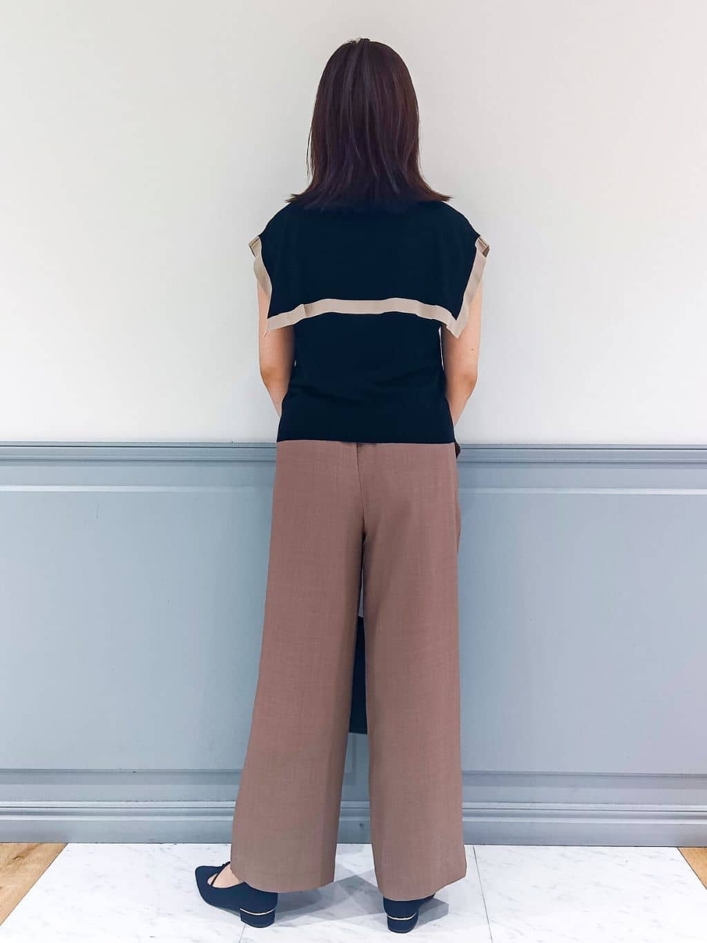 なっちゃんさんの「grove｜【ひんやり/UVカット】大人の可愛さ　セーラーカラーニット」を使ったコーディネート