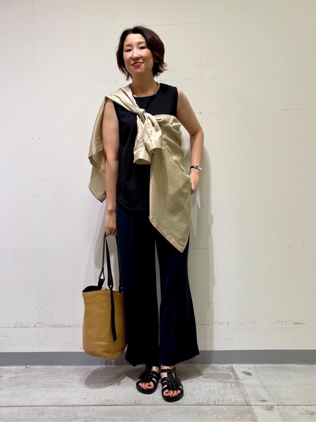 yuriさんの「INDIVI｜【着る日傘／遮熱／UVケア】ワイドパンツ」を使ったコーディネート
