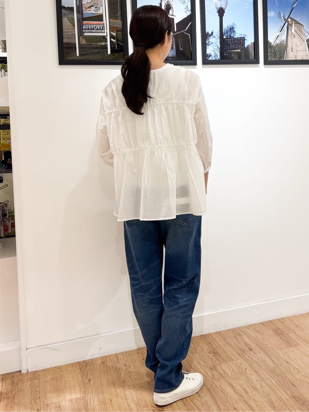 Ririkaさんの「Dessin｜【洗える】フロントリボン七分袖ブラウス」を使ったコーディネート