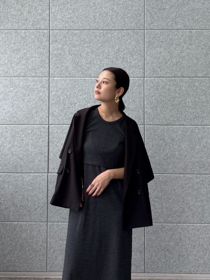 ayanoさんの「INDIVI｜タンクトップレイヤードワンピース」を使ったコーディネート