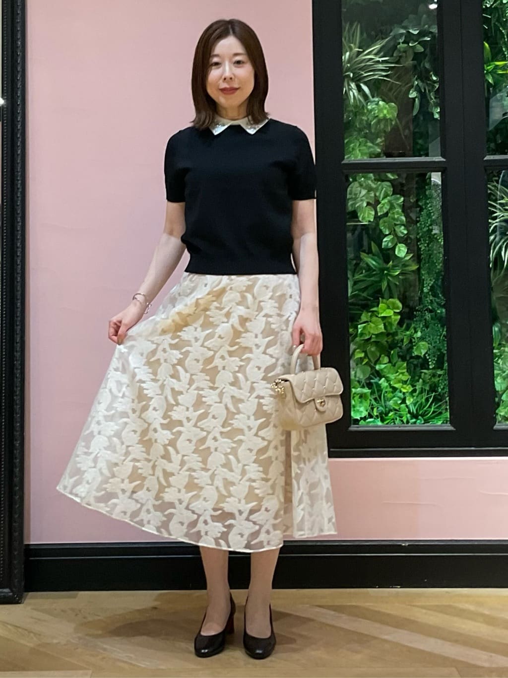 maruさんの「DRESSTERIOR｜◆【きれいめ/裏地取り外し可】シアージャカードスカート」を使ったコーディネート
