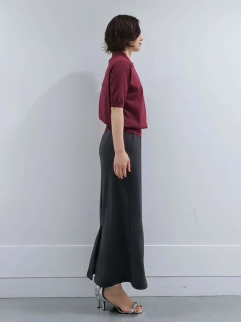 ミズタさんの「UNTITLED｜【トレンド/きれいめ】5分袖ポロニット」を使ったコーディネート