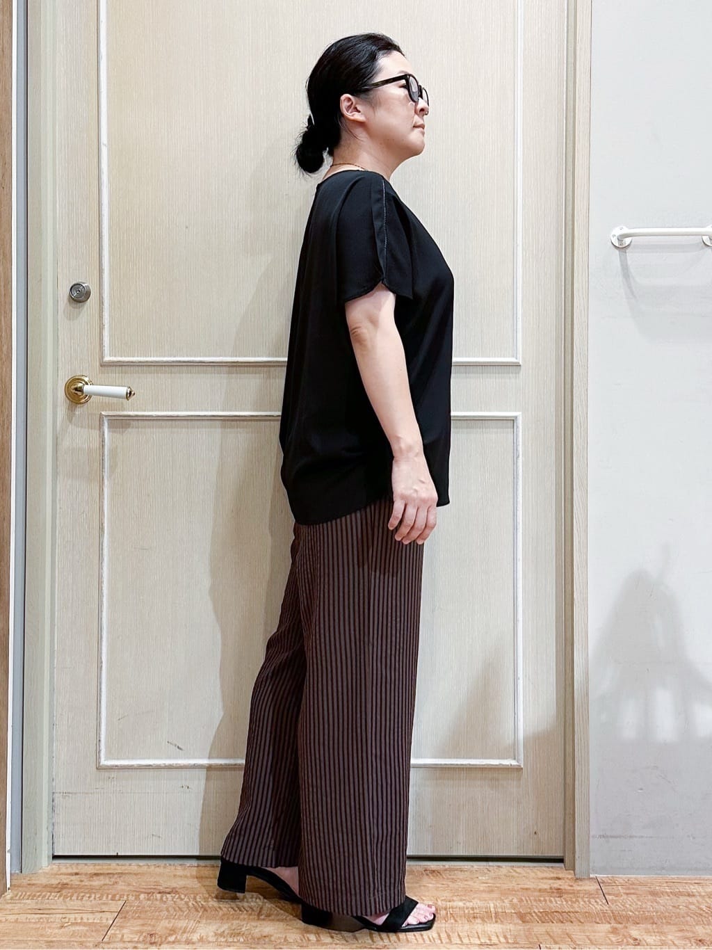umeさんの「SHOO･LA･RUE｜【S-LL/ひんやり/洗濯後しわになりにくい】インせず決まる はしごレースドルマンブラウス」を使ったコーディネート