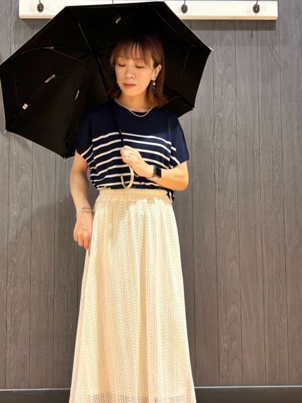 meiさんの「SHOO･LA･RUE｜【ひんやり/S-LL】さらさらな肌触りが心地よい フレンチスリーブニット」を使ったコーディネート