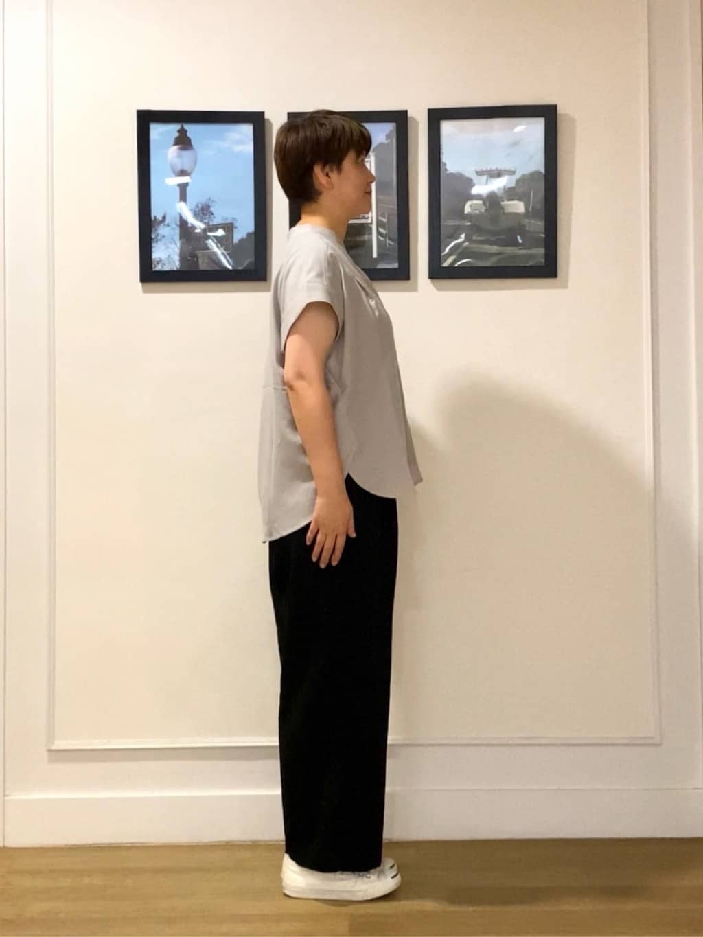 Hiroさんの「Dessin｜【2点セット/ウエストゴム/洗える】スキッパ―シャツ＆ストレートパンツセット」を使ったコーディネート